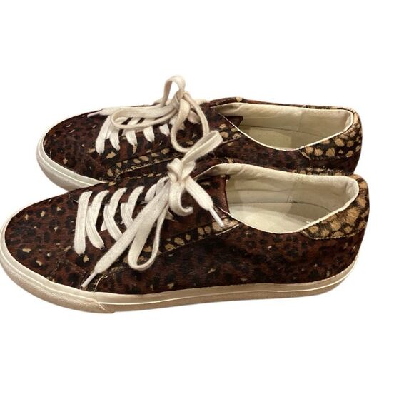 Madewell Sidewalk Low-Top Sneakers in Painted Leopard Colorblock Calf Hair 8 - Picture 7 of 11